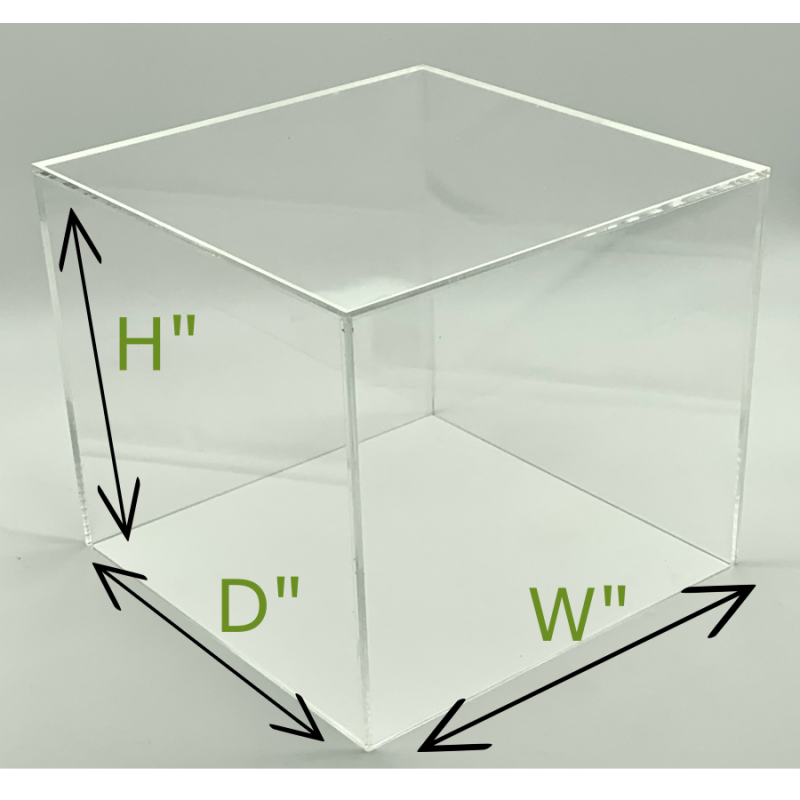 5 Sided Clear Acrylic Box - Custom Size - Weight