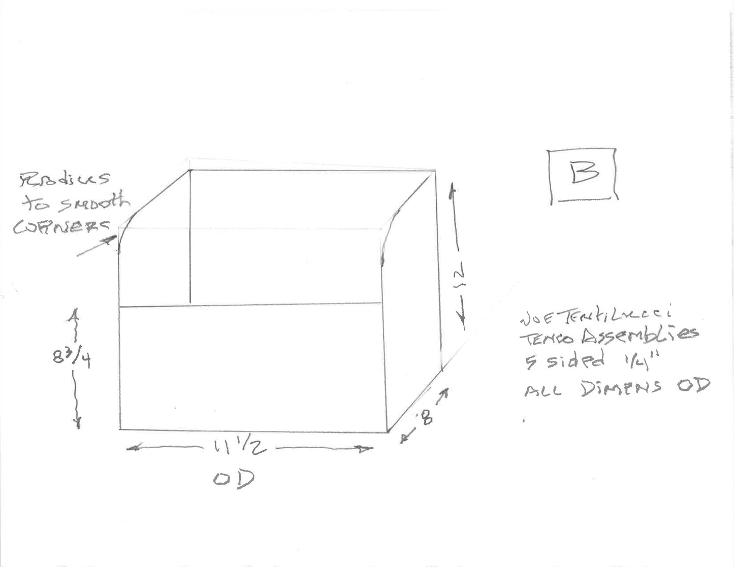 Custom made acrylic box with rounded edges