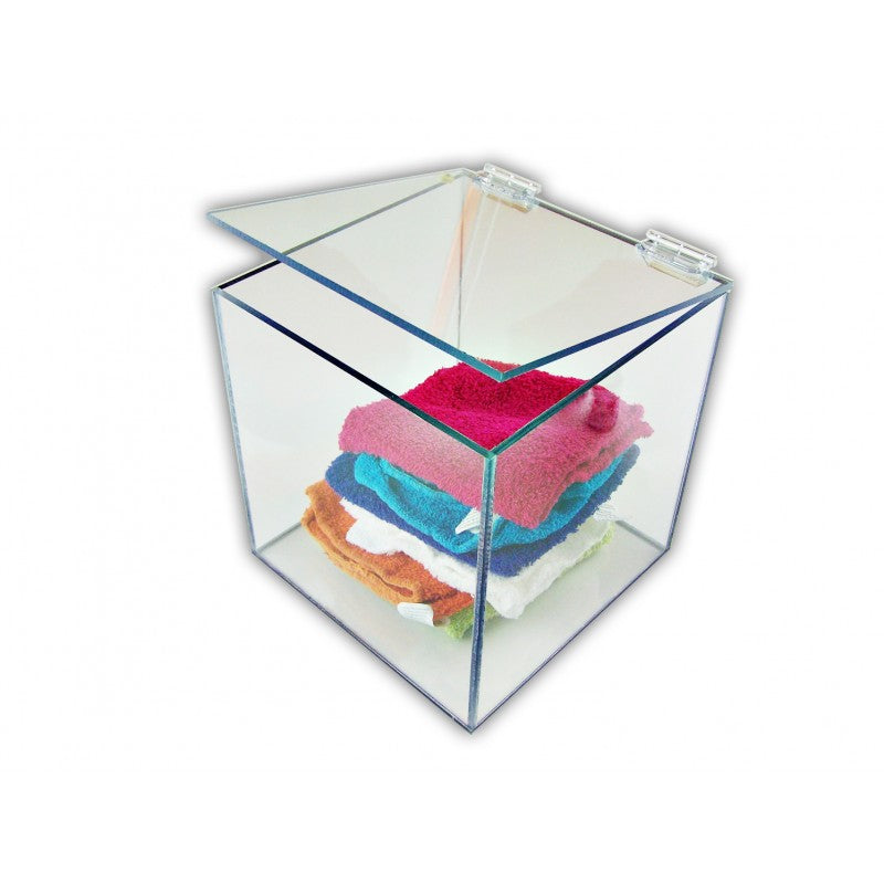 Set of (2pcs) Clear Acrylic Boxes - With Top Hinged Lid