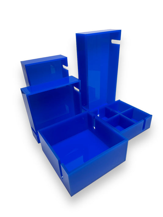 Custom made colored acrylic boxes
