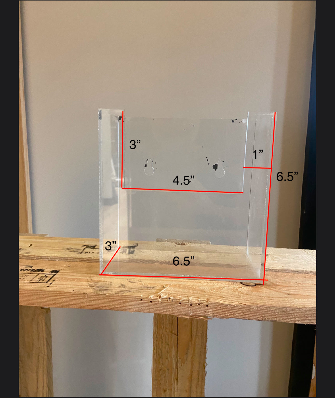 Custom Made Clear Acrylic Wall Mounted Box - Brochure Holder