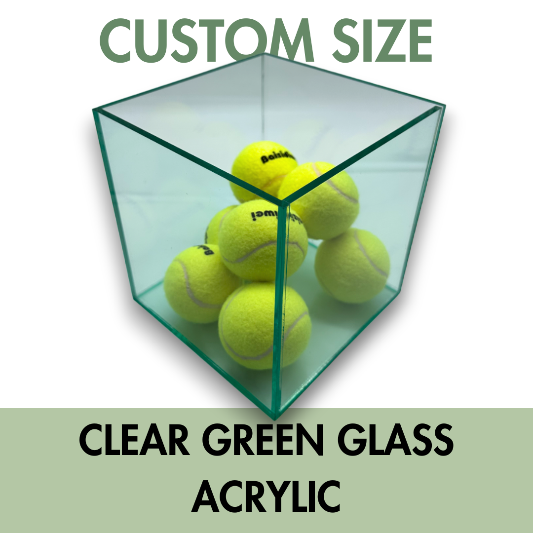 Clear Green Glass Acrylic Box Custom Size