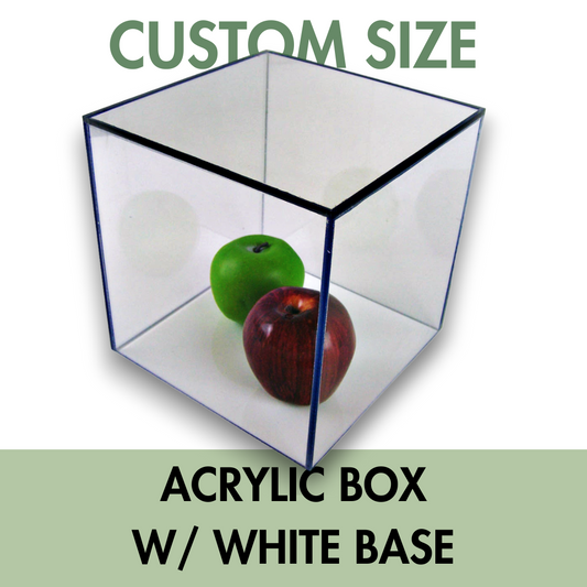 Acrylic Display Box with White Base - Custom Size