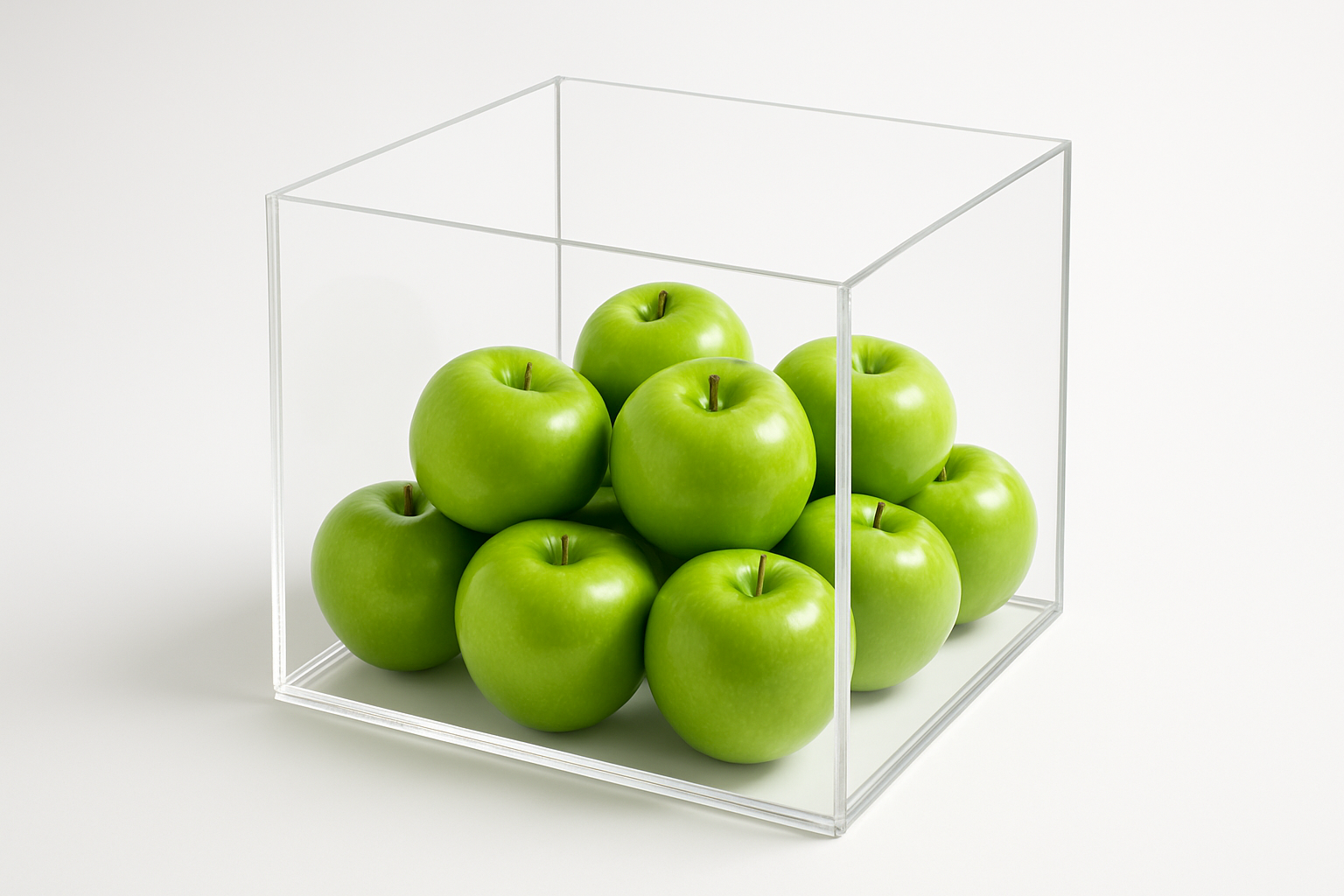 Clear acrylic plexiglass 5 sided display case - box open with top or bottom