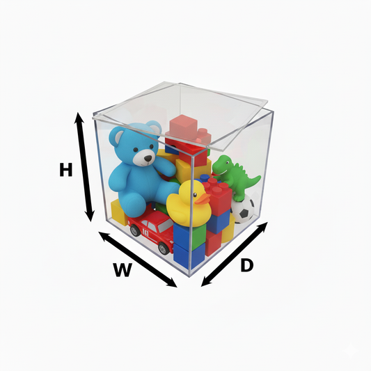 We have on stock clear acrylic display boxes 1/4" thick with removable top lids