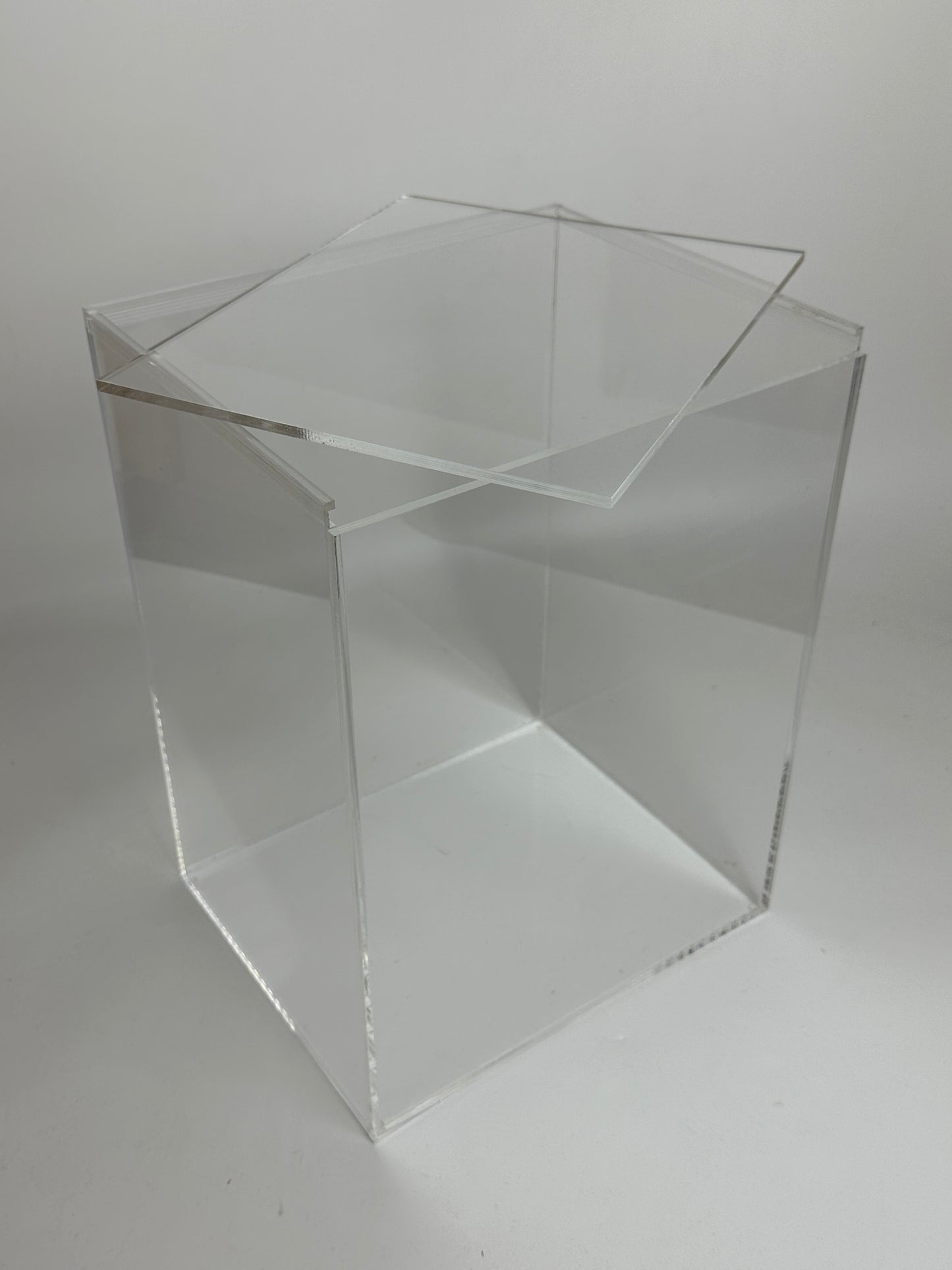 Custom Made Clear Acrylic Wall Mounted Boxes With Removable Top Lids