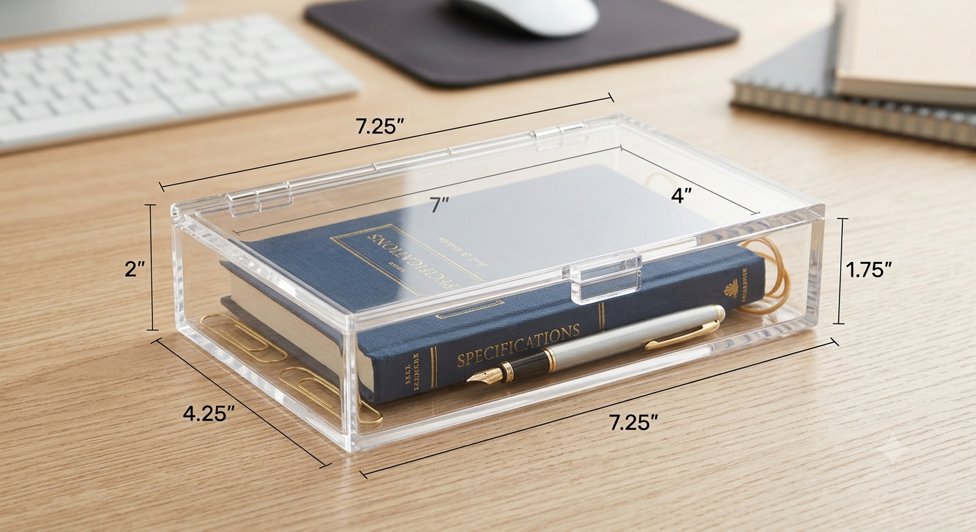 Acrylic Tray w/ Hinged Lid — Custom Size - Book Case