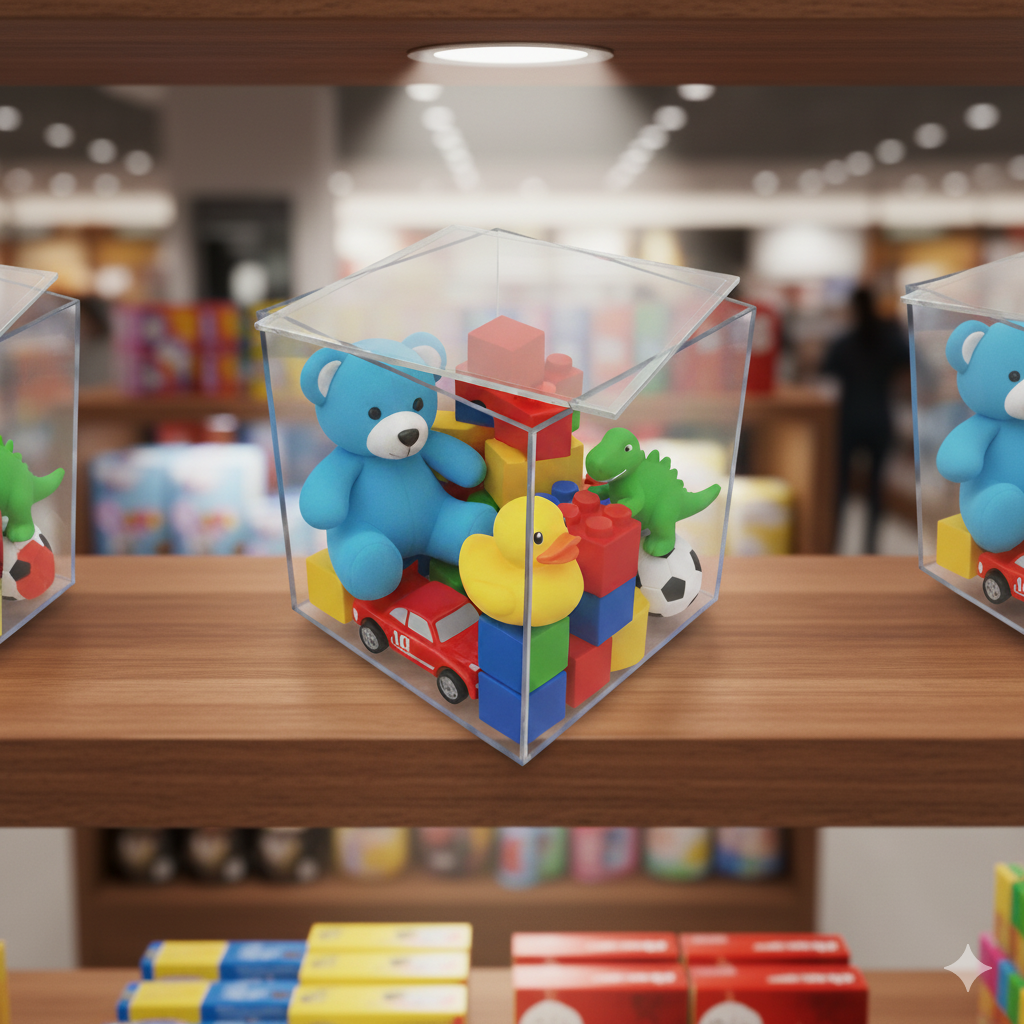 we can fabricate acrylic display cases with easy removable top lids for your store or home storage use