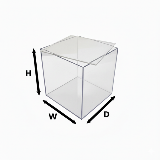 Clear acrylic display box with easy removable top lid 1/8" thick 