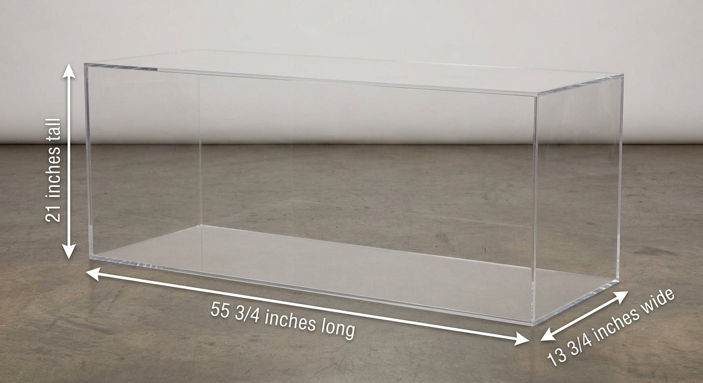 Custom Made 5 Sided Long Acrylic Display Case