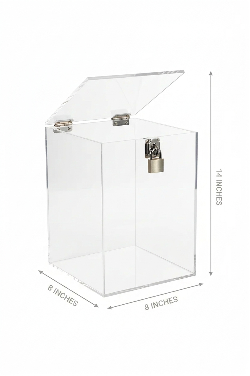 Custom Made Acrylic Box With Metal Hasp