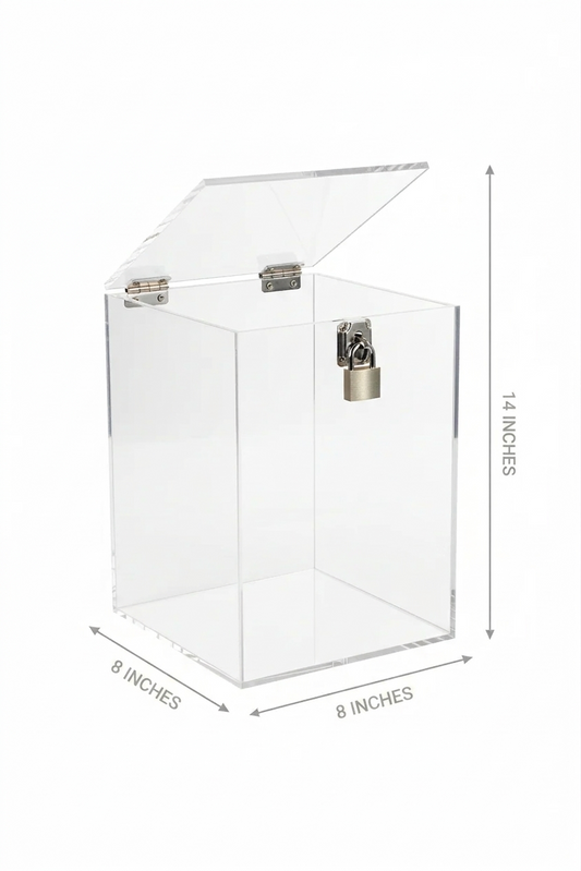 Custom Made Acrylic Box With Metal Hasp