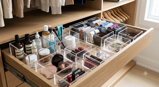 Custom Made Clear 5 Sided Acrylic Plexiglass Boxes  - Closet And Bathroom Drawers
