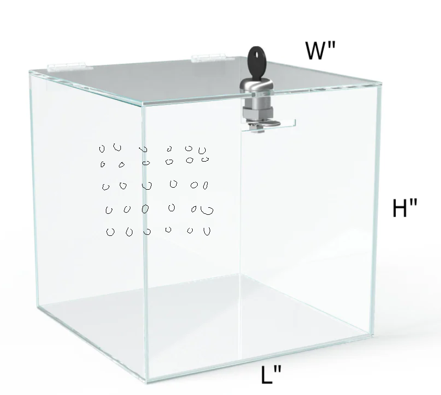Custom Made Clear Acrylic Box Wit Laser Cut Holes / Ventilation Fan