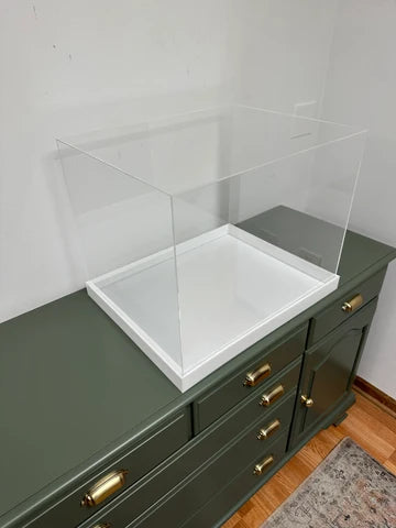 Custom Made Clear Acrylic Vitrine Case With Base