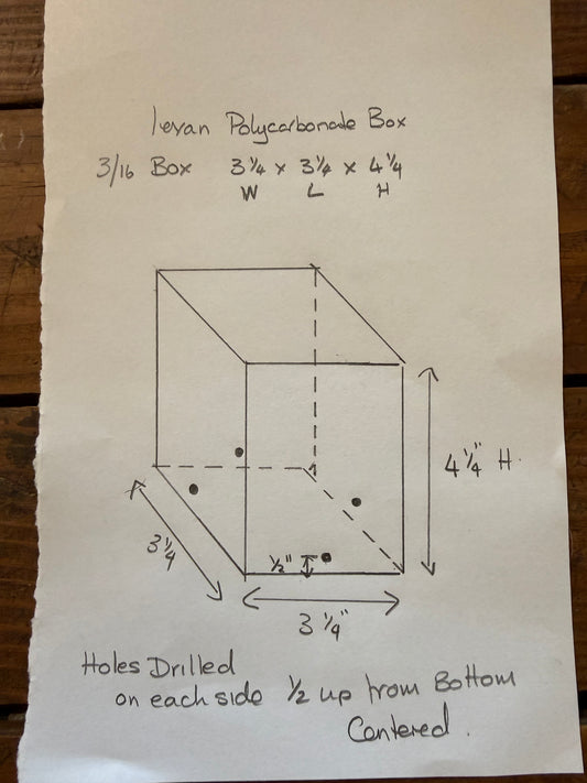 Custom Made Clear Lexan Polycarbonate Box With Holes Drilled In The Sides