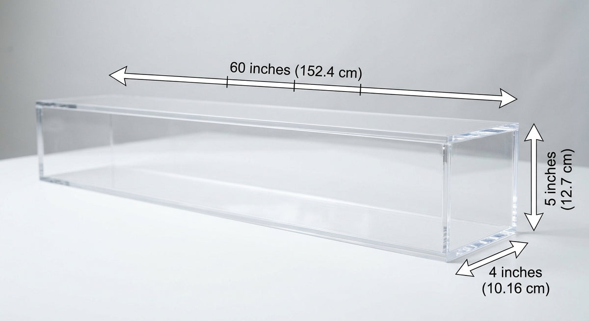 Custom Made Clear Plexiglass 5 Sided Display Box