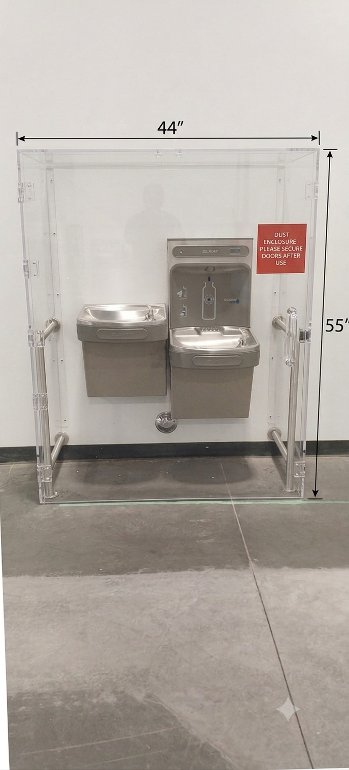 Custom Made Lexan Polycarbonate Shield/Enclosure For Water Fountains