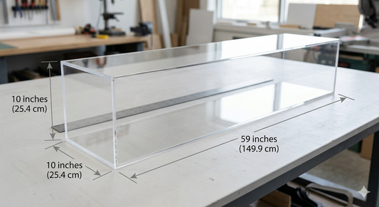 Custom Made Long Clear Acrylic Box - Dust Cover