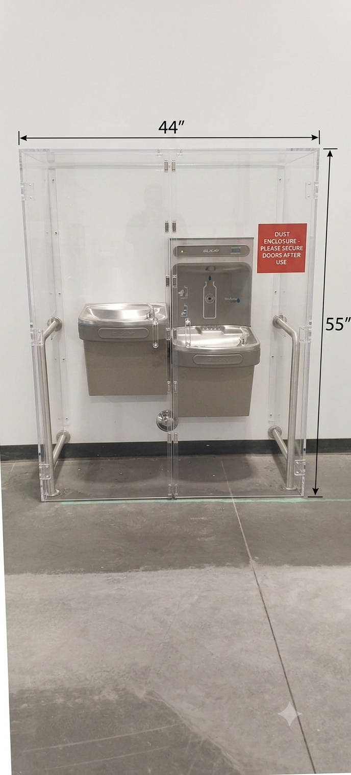 Custom Made Clear Lexan Polycarbonate Shield/Enclosure For Water Fountains