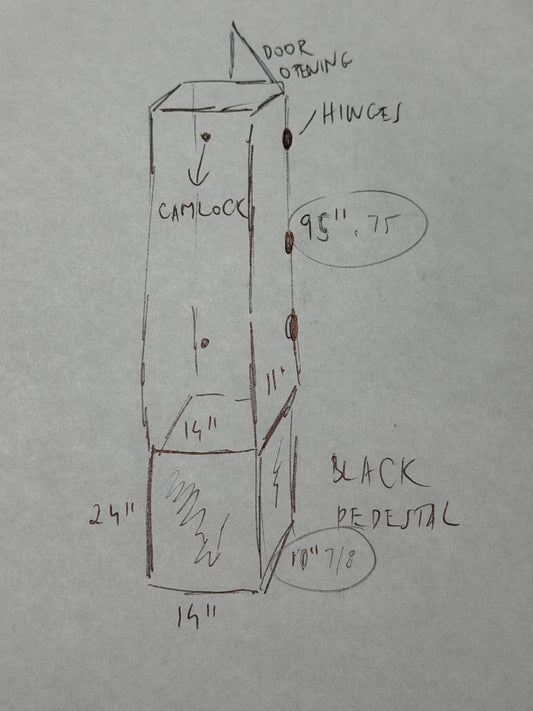 we can custom made Custom Made Museum Acrylic Display Case With Black Base And Back Hinged Door.
