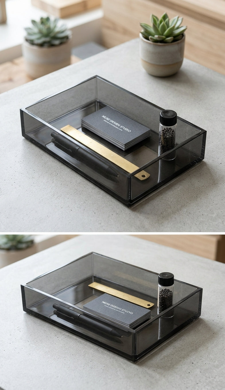 Custom Made Smoked Acrylic Tray With Laser Engraving