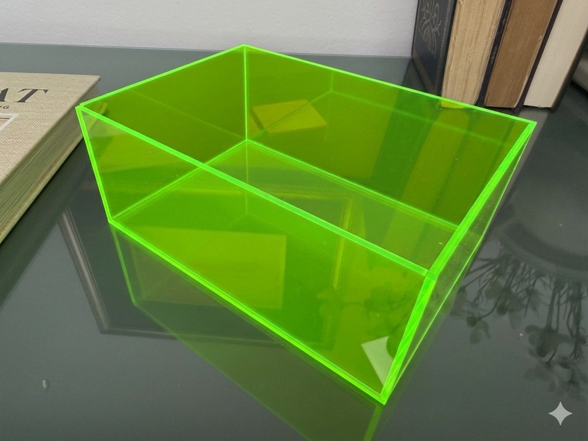 Fluorescent 5-Sided Acrylic Box - Custom Size