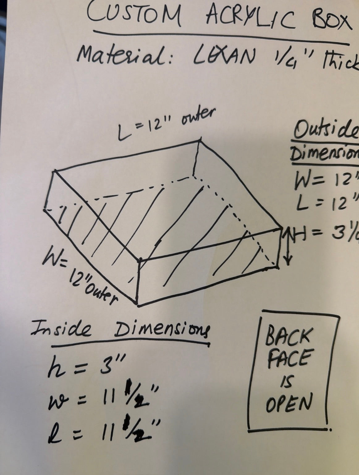 Custom Made Clear Lexan Polycarbonate Box