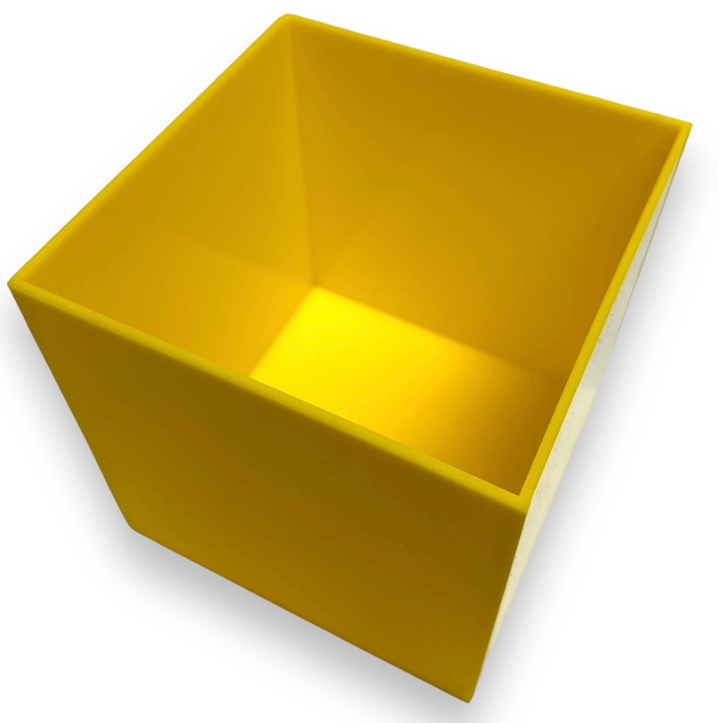 Yellow custom made 5 sided acrylic box