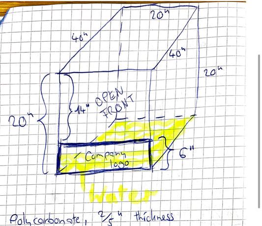 Custom Made Watertight Polycarbonate Lexan Display Box / Water Gun Testing