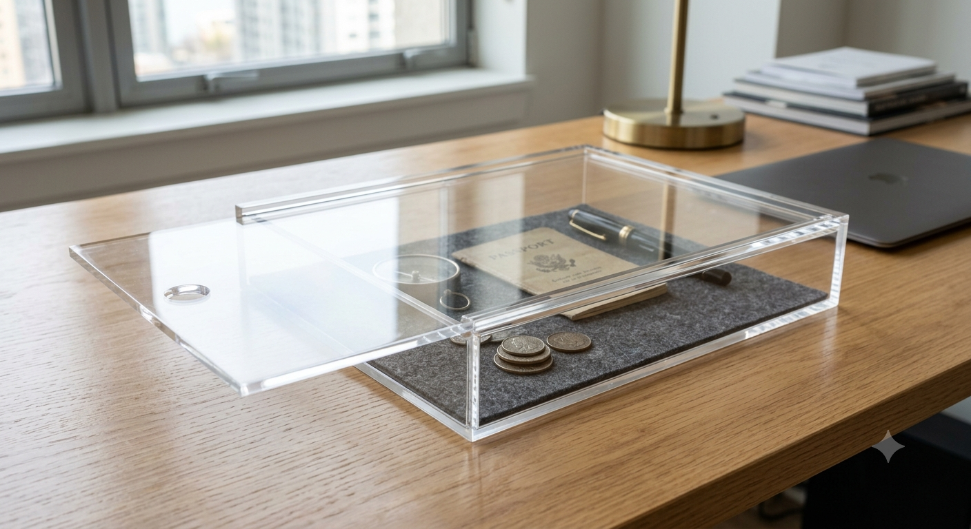 Custom Made Clear Acrylic Box Made With A Sliding Top