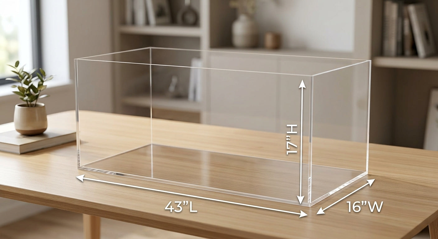Set of (2) Clear 5 Sided Arylic Display Boxes