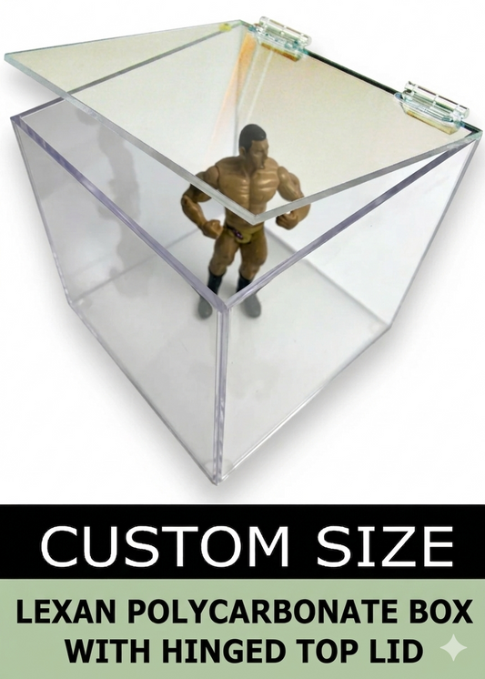 Custom Size Clear Polycarbonate Lexan Box With Hinged Top Lid