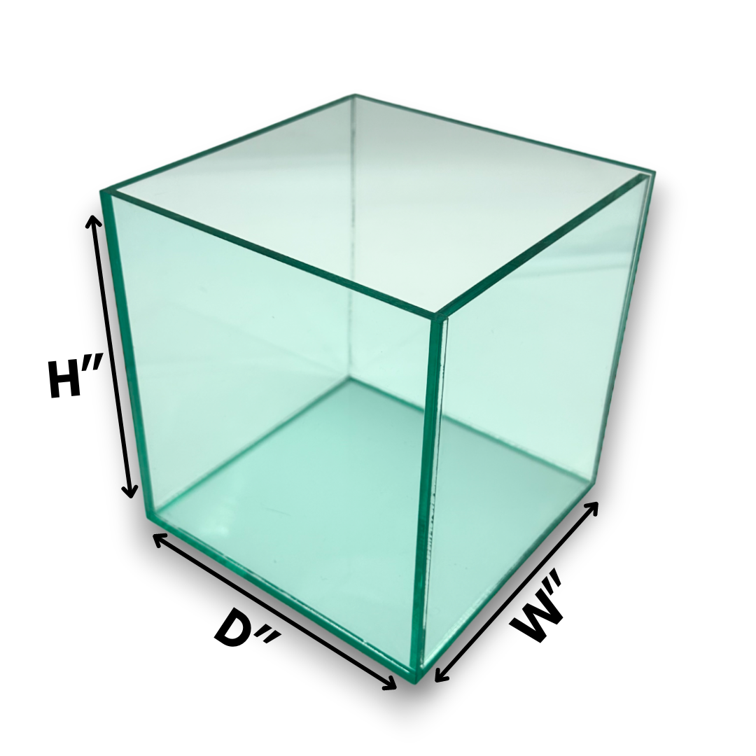 Custom large clear plexiglass box with lid, custom acrylic box