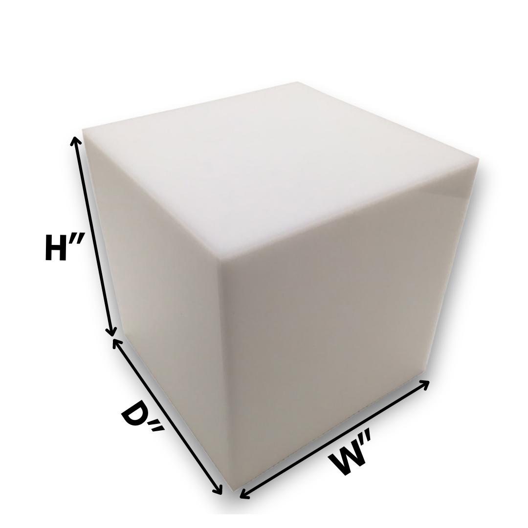 White Acrylic 5-Sided Box - Custom Size
