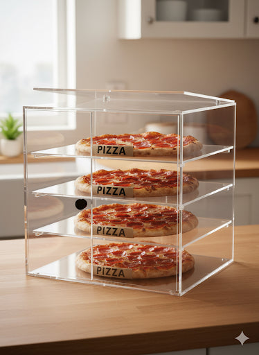 Acrylic Display Case For Pizzas.