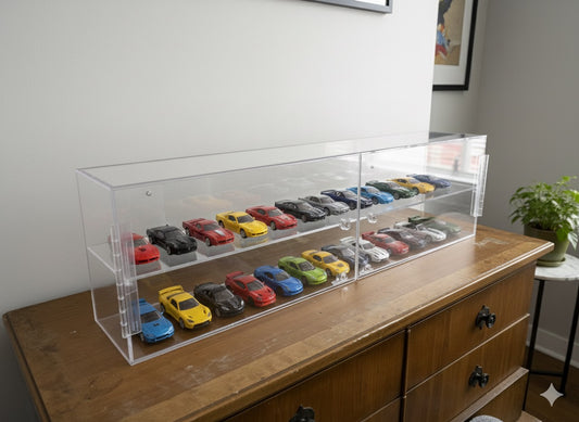 Custom Made Wall Mounted Acrylic Display Case With Two Doors (Car Model Display).