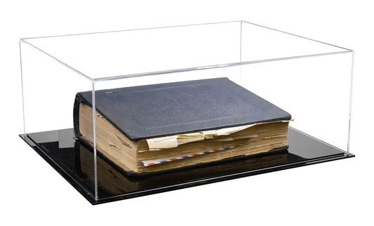 Custom Made Plexiglass Display Case With Black Base / Book Display