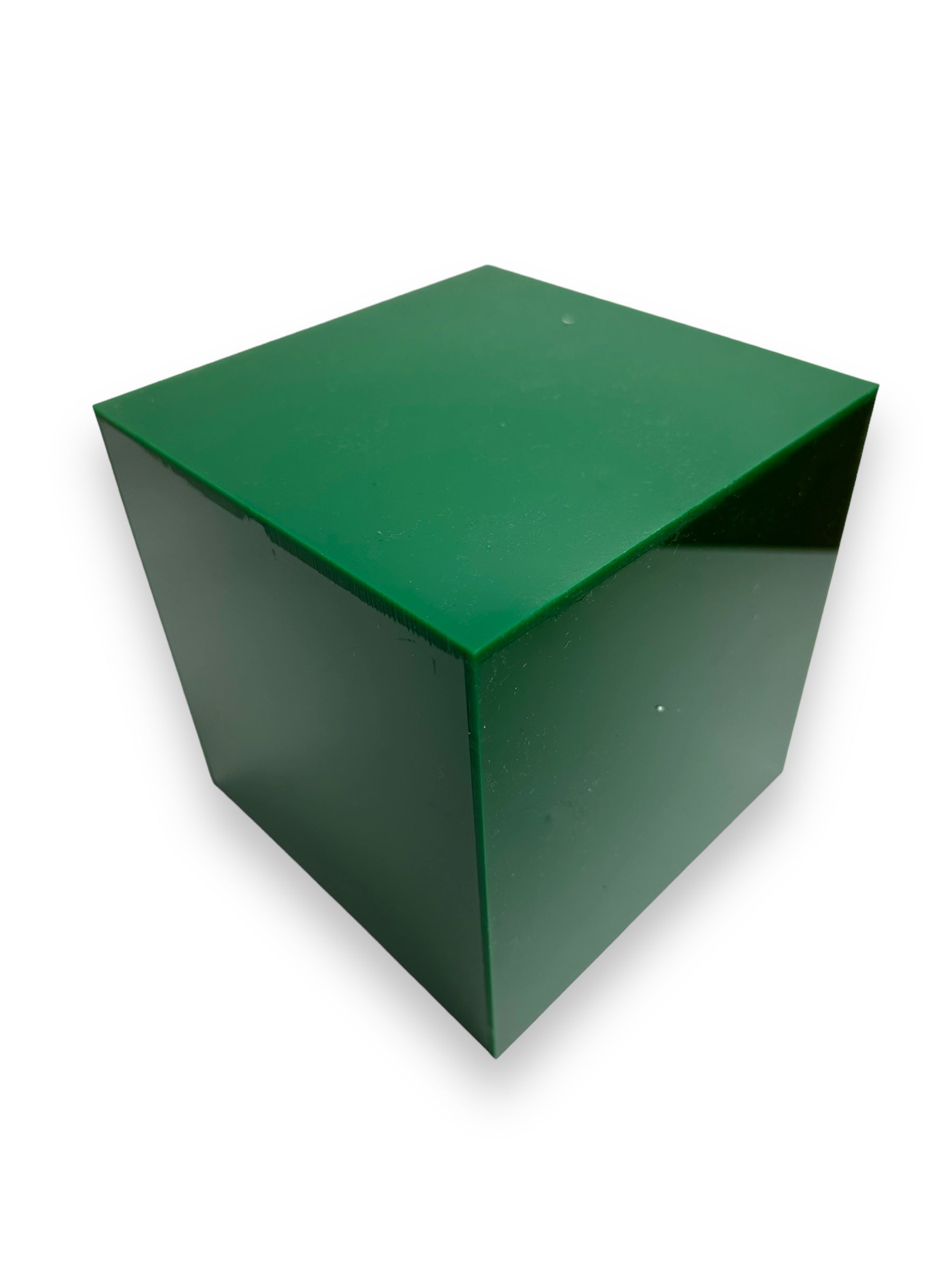 Green custom made 5 sided acrylic box