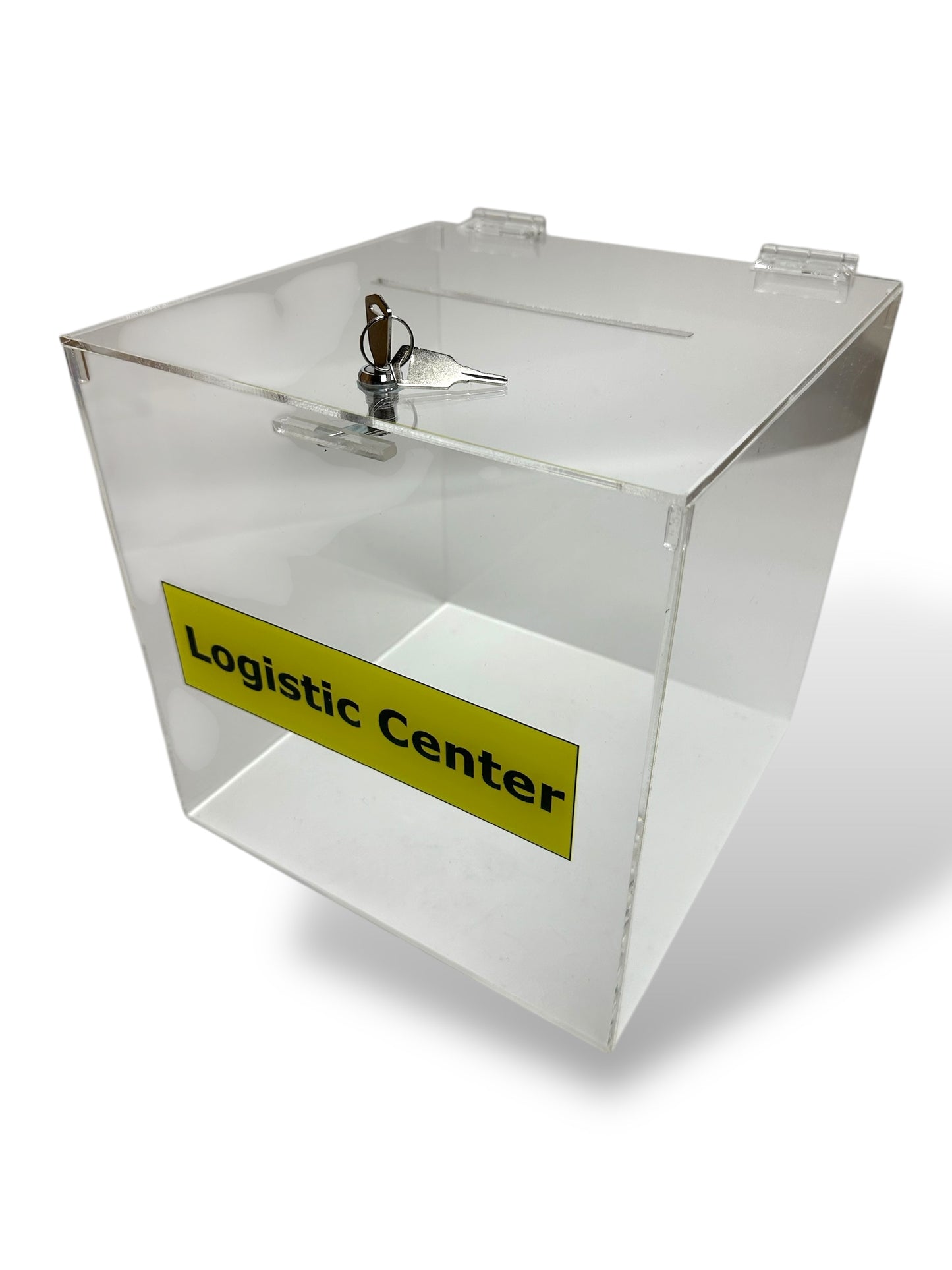 Acrylic Donation Box, Large Ballot Box, Suggestion Box with Lock With Custom Printed Graphics