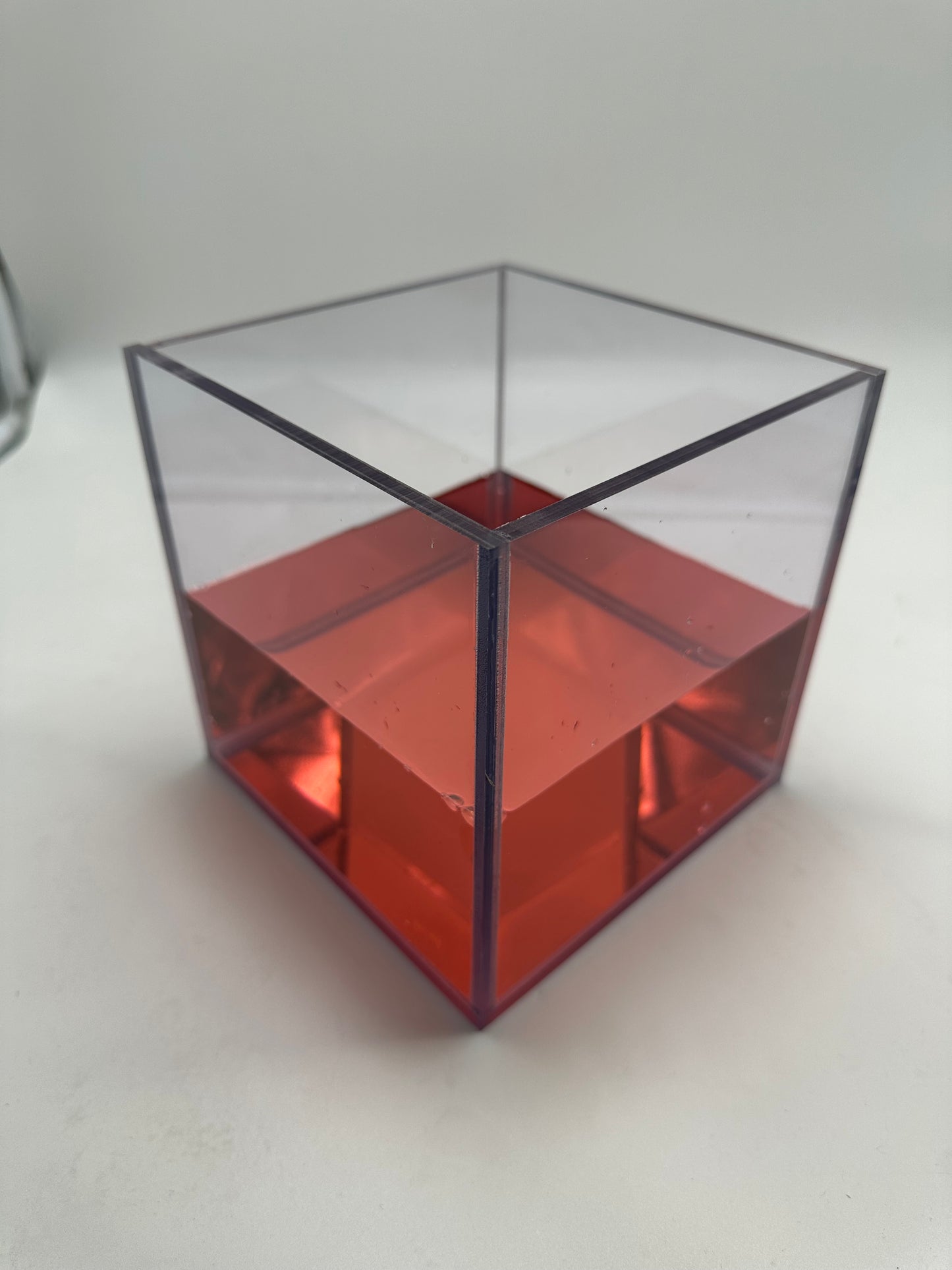 Set of 2 custom made clear watertight acrylic boxes