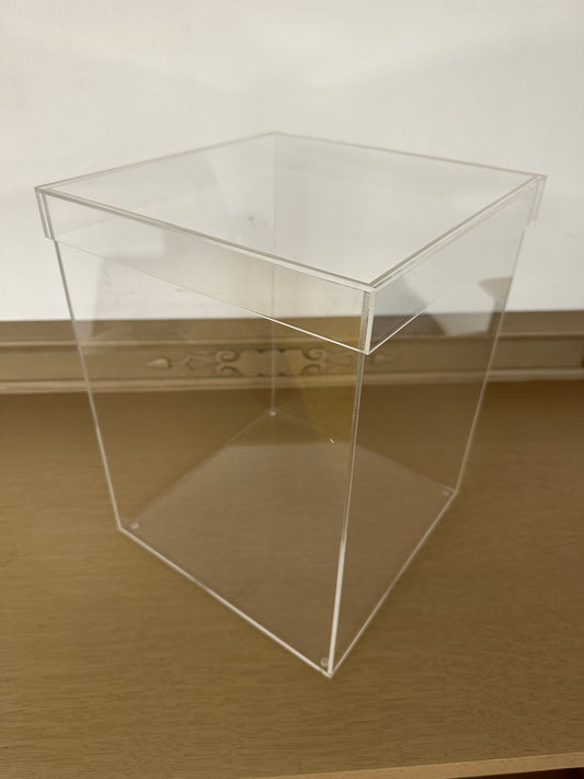 Set of 2 Custom Made Clear Acrylic Display Cases With Shoe Lid Top