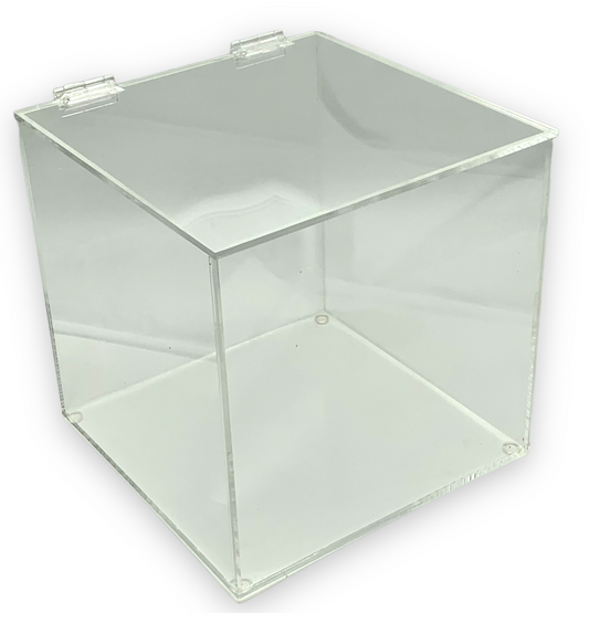 Custom Clear Lexan Polycarbonate Box with Hinged Top Door.