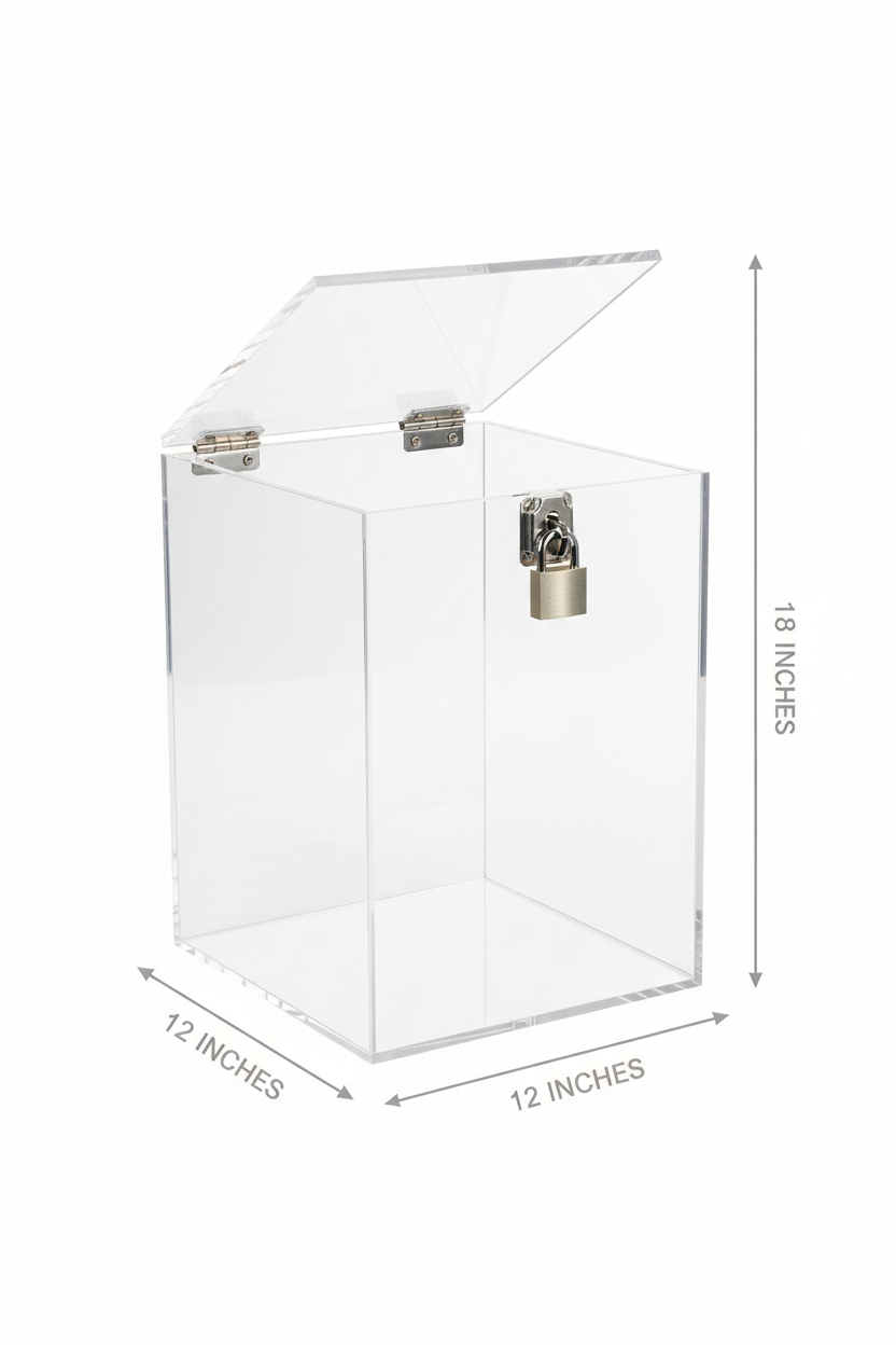 Custom Made Acrylic Box With Metal Hasp