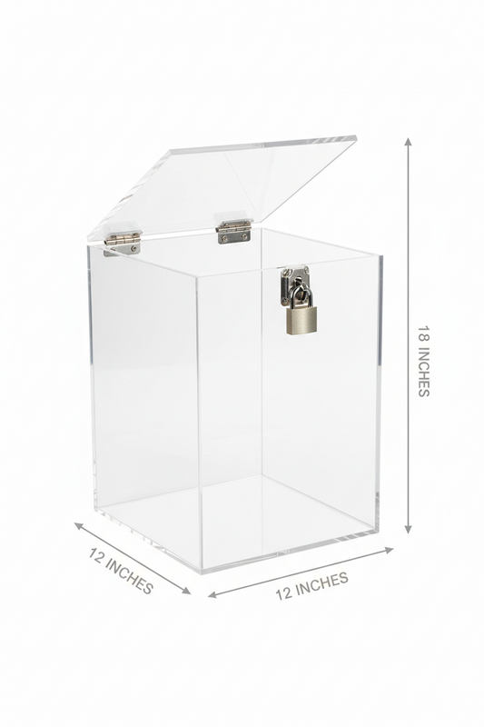 Custom Made Acrylic Box With Metal Hasp