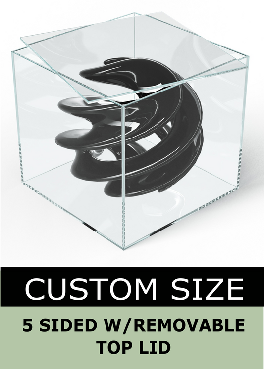 Clear Acrylic Box with Removable Top Lid - Custom Size
