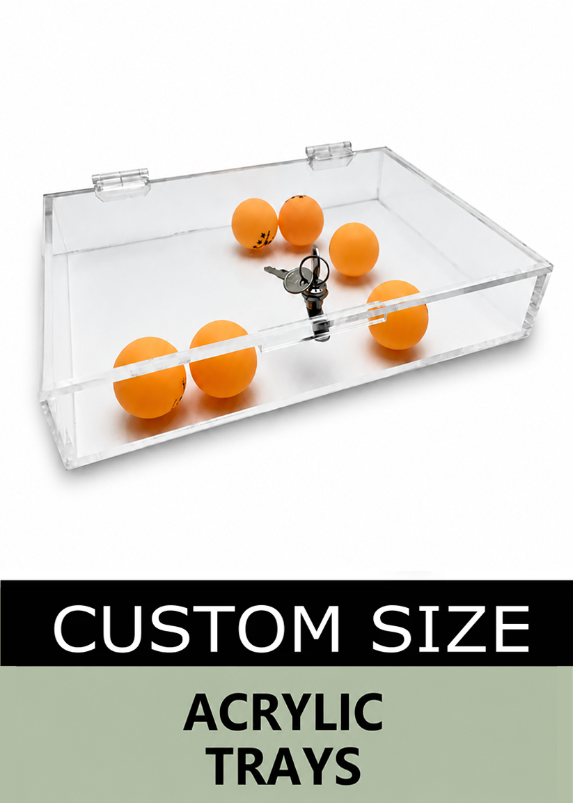 Flat Locking Acrylic Display Case - Custom Size