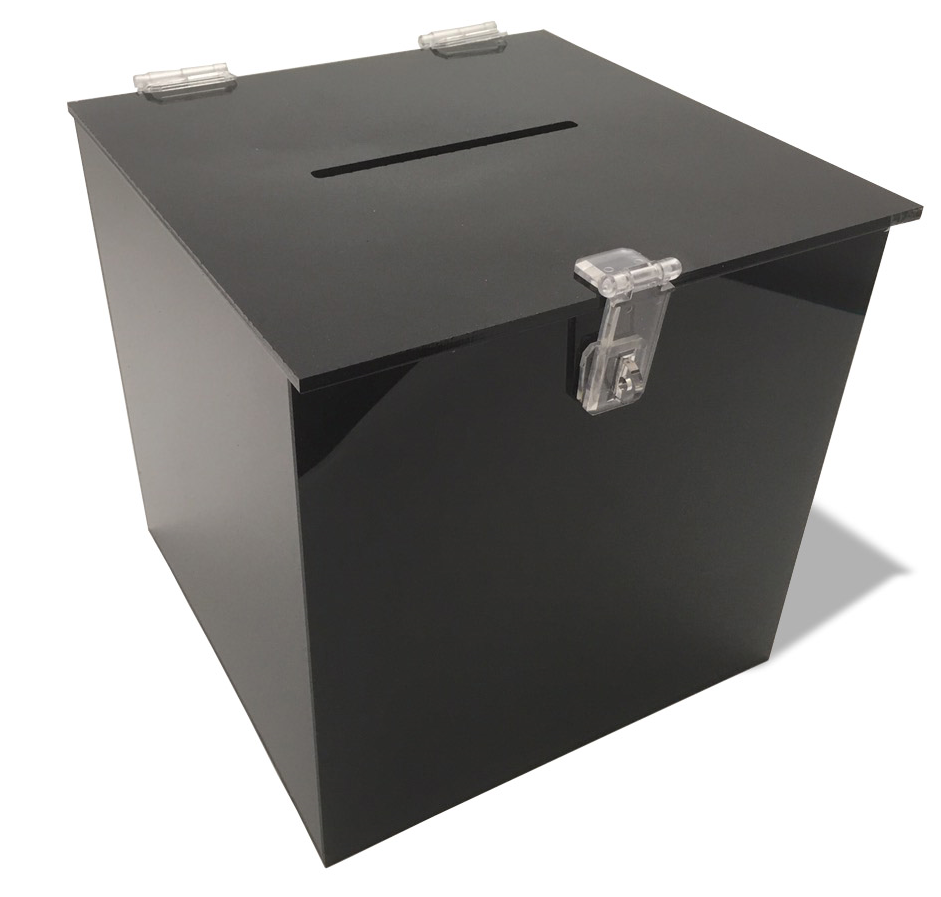White / Black Acrylic 5-Sided Box - Custom Size