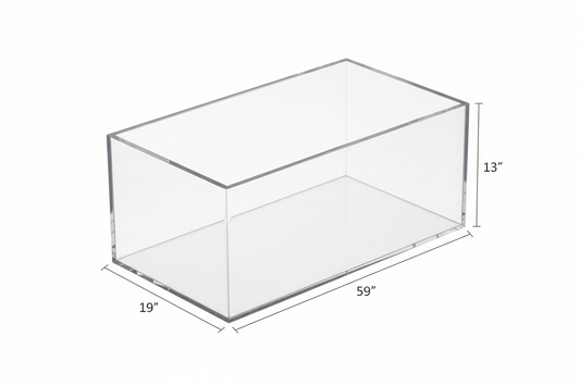  lexan polycarbonate 5 sided box  SIZE 59"L x 19"D x 13" tall