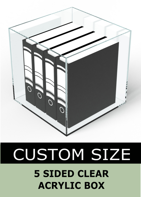  5 Sided Clear Acrylic Box - Custom Size